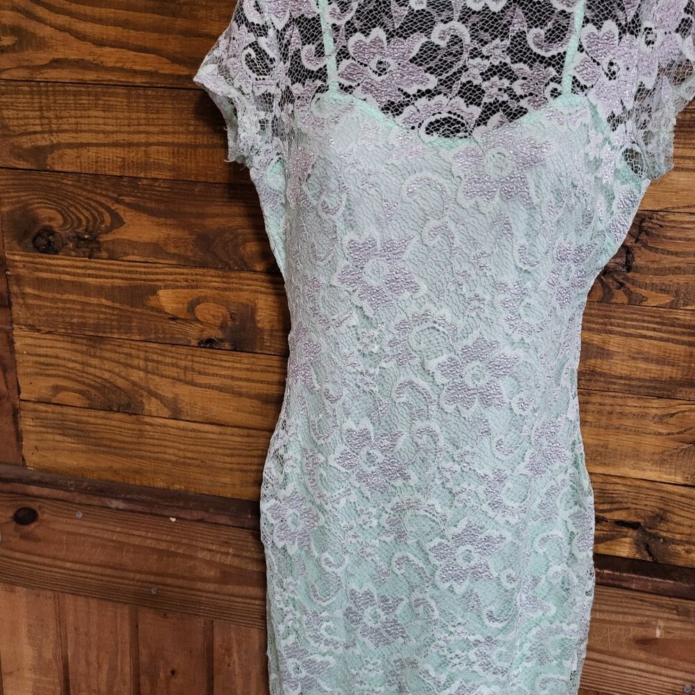 Mint green lace dress